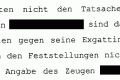 Faksimile aus dem Gerichtsurteil: Falschaussage aus Rache