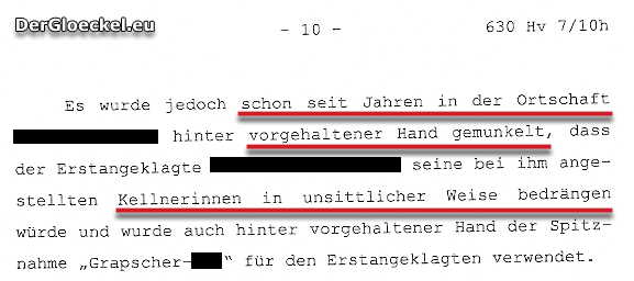Faksimile aus dem Gerichtsurteil: der ÖVP-Gemeinderat war seit Jahren wegen sexuellen Mißbrauchs ortsbekannt